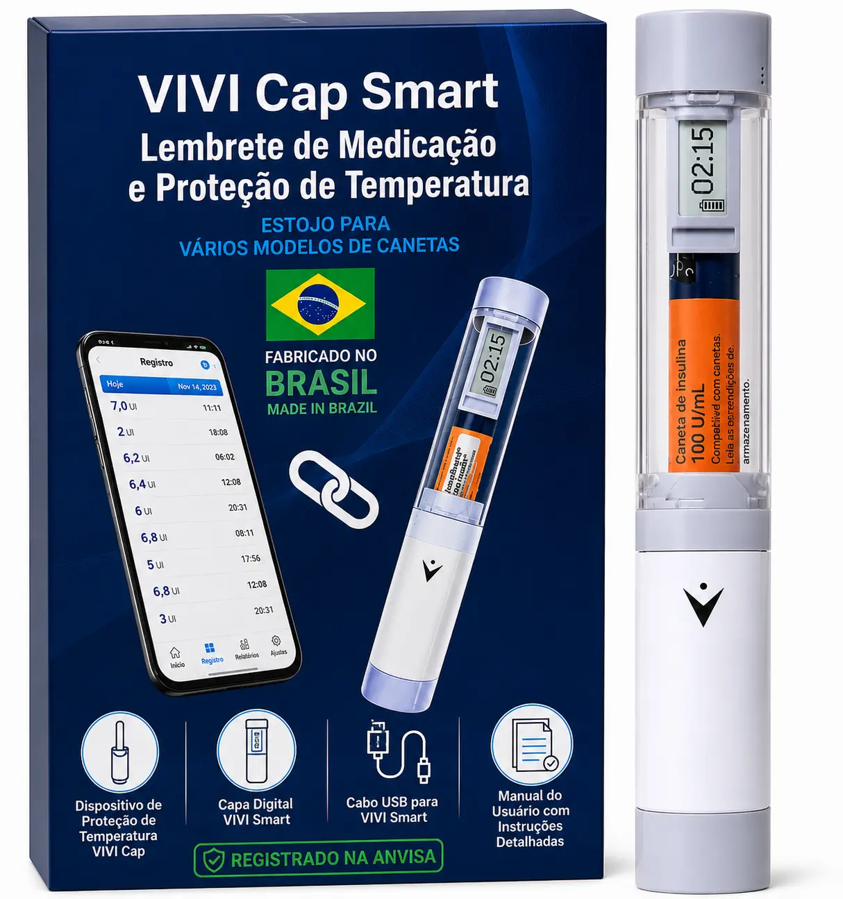 Caixa e dispositivo VIVI Cap Smart
